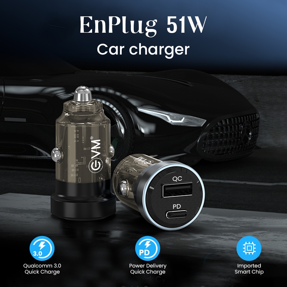 EVM ENPLUG 51W QC+PD CAR CHARGER CCR03