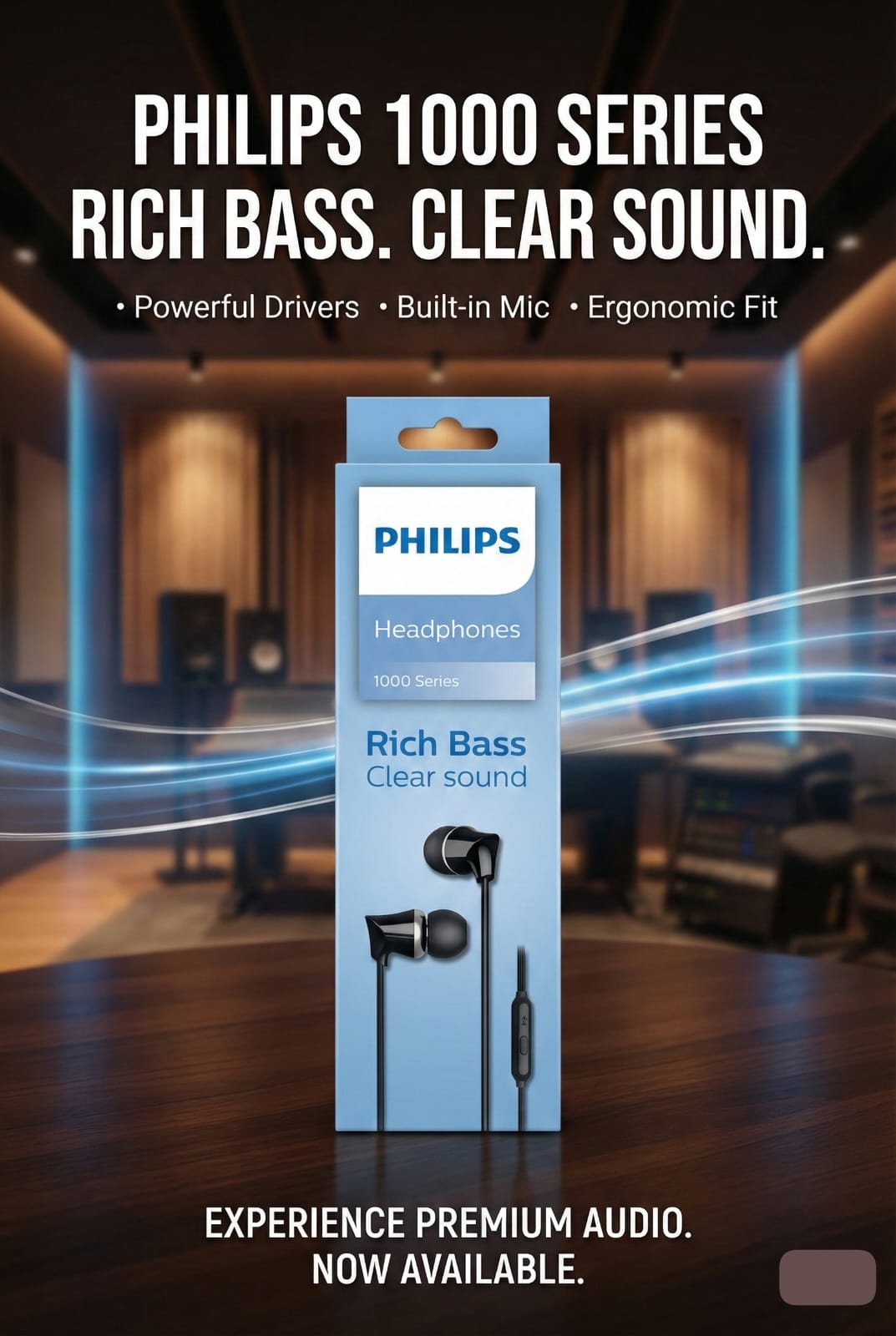 PHILIPS EARPHONE RICH BASS 1000 SERIES