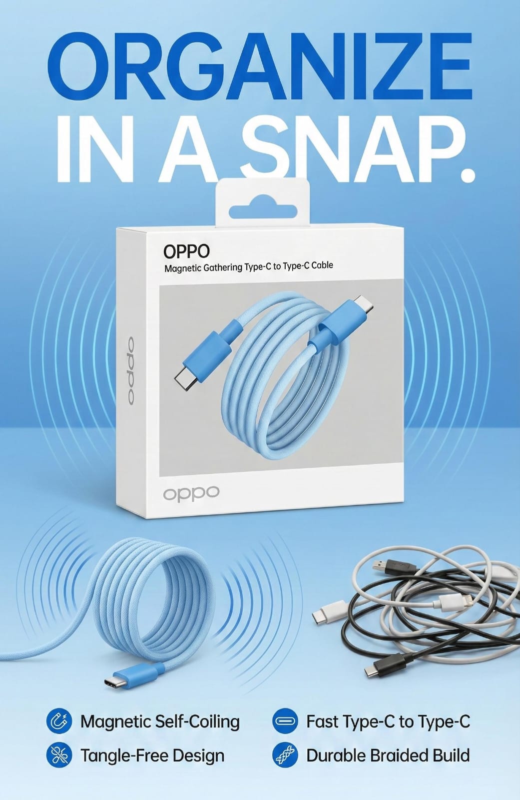 DATA CABLE OPPO MAGNETIC GATHERING C TO C